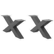 sofabordsben X-formet 2 stk. antracit 70x(30-31) cm stål