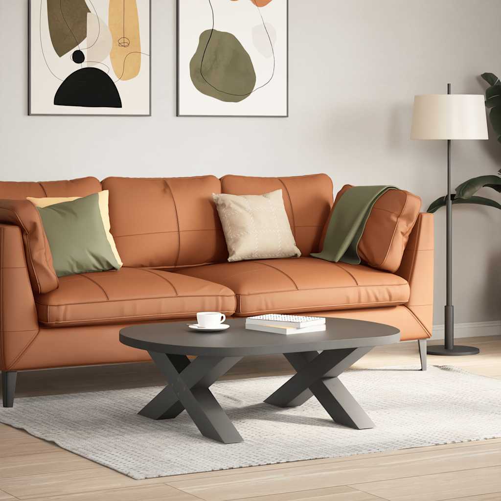 sofabordsben X-formet 2 stk. antracit 70x(30-31) cm stål