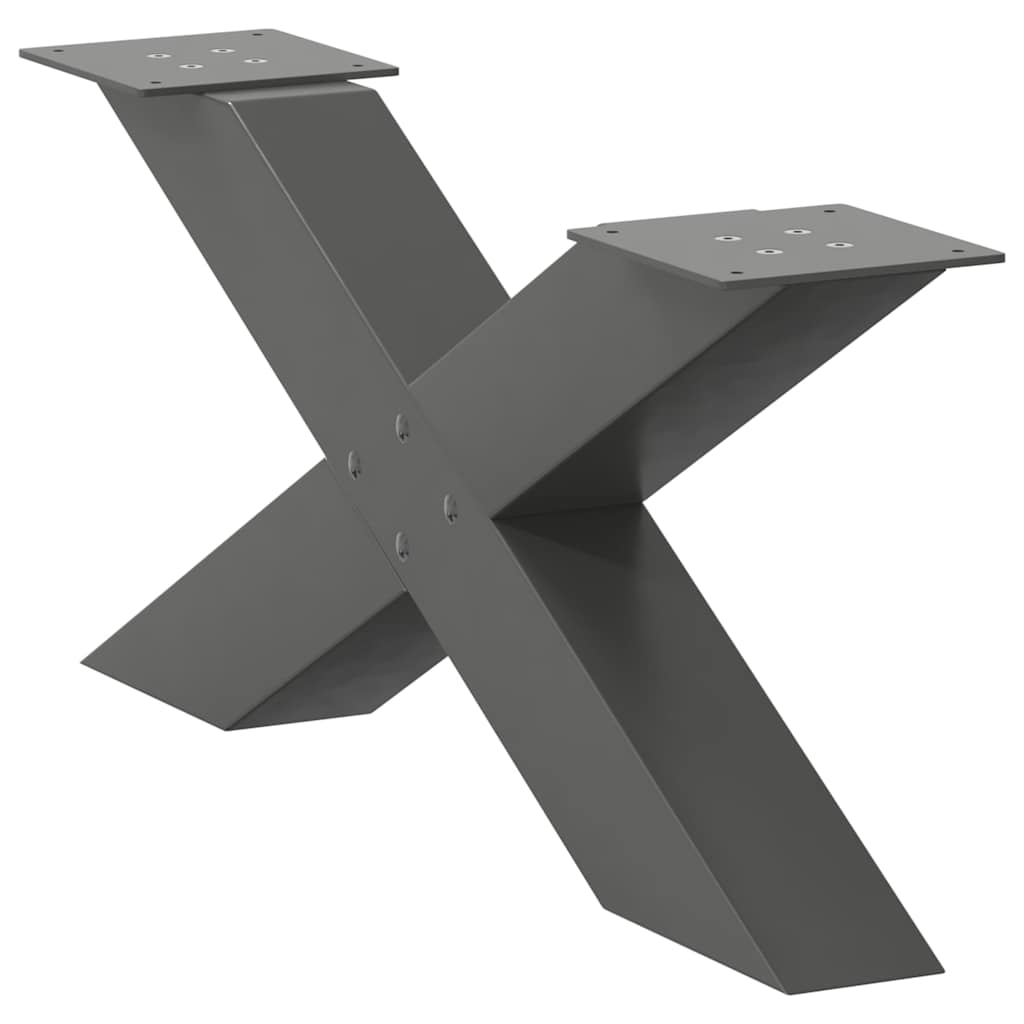 sofabordsben X-formet 2 stk. antracit 70x(30-31) cm stål
