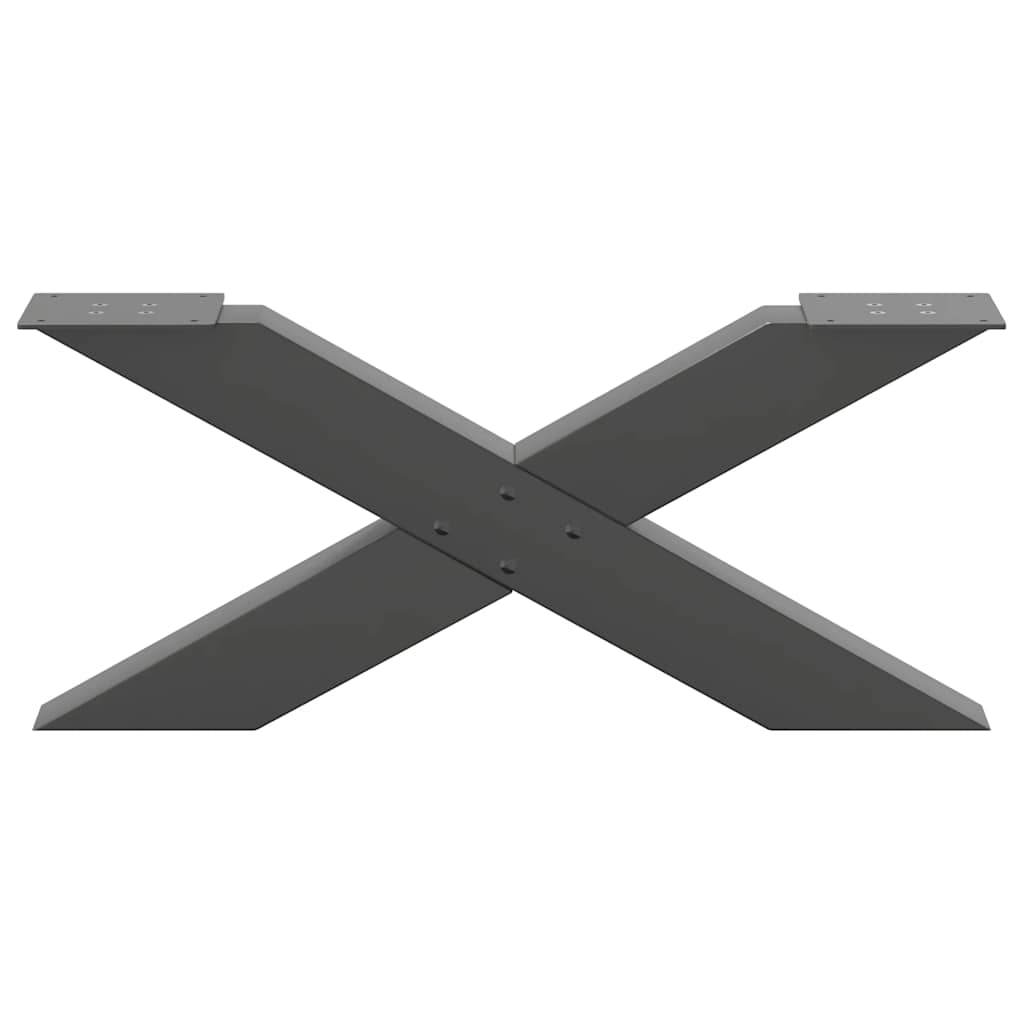sofabordsben X-formet 2 stk. antracit 70x(30-31) cm stål