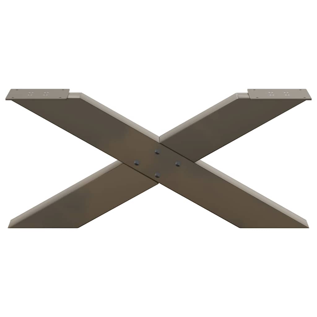 sofabordsben X-formet 2 stk. naturstål 70x(30-31) cm stål