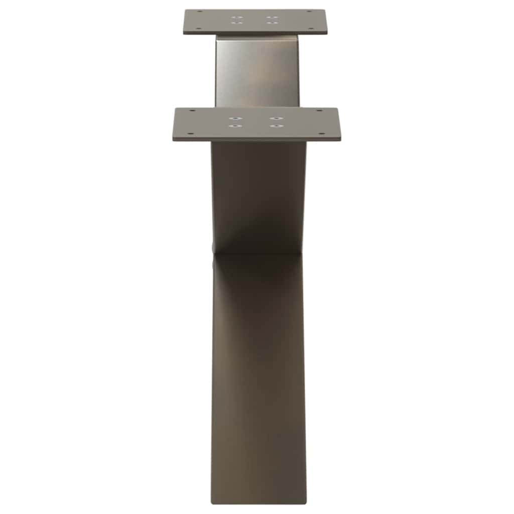 sofabordsben X-formet 2 stk. naturstål 70x(30-31) cm stål