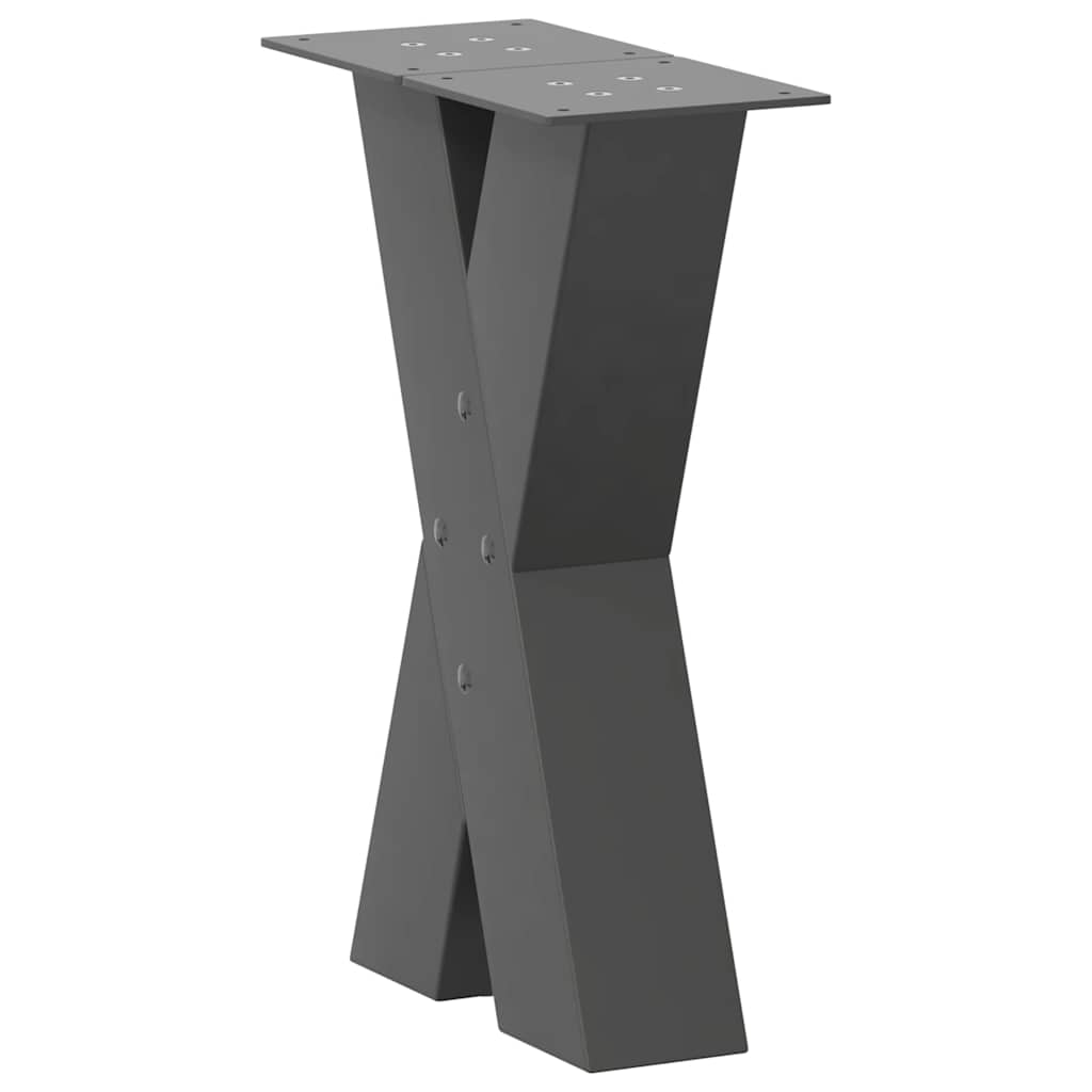 sofabordsben X-formet 2 stk. antracit 28 x (42-43) cm stål