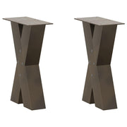 sofabordsben X-formet 2 stk. naturstål 28 x (42-43) cm stål