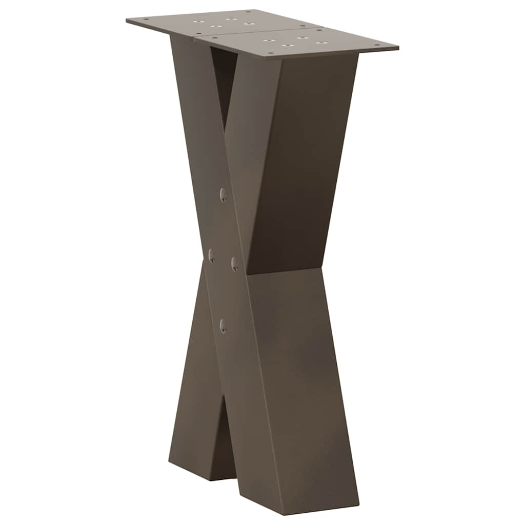 sofabordsben X-formet 2 stk. naturstål 28 x (42-43) cm stål