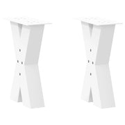 sofabordsben X-formet 2 stk. hvid 38 x (42-43) cm stål
