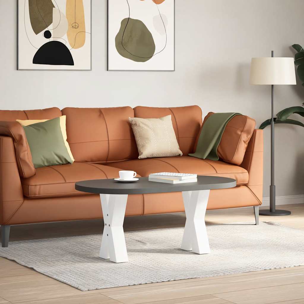 sofabordsben X-formet 2 stk. hvid 38 x (42-43) cm stål