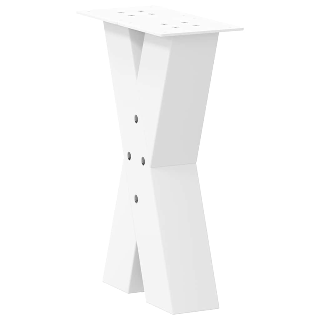 sofabordsben X-formet 2 stk. hvid 38 x (42-43) cm stål