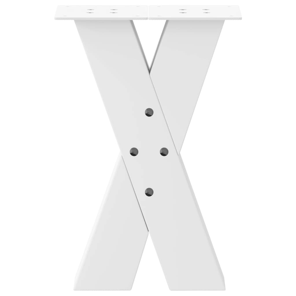 sofabordsben X-formet 2 stk. hvid 38 x (42-43) cm stål