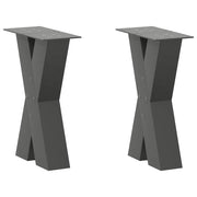 sofabordsben X-formet 2 stk. antracit 38 x (42-43) cm stål