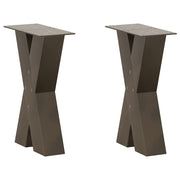 sofabordsben X-formet 2 stk. naturstål 38 x (42-43) cm stål