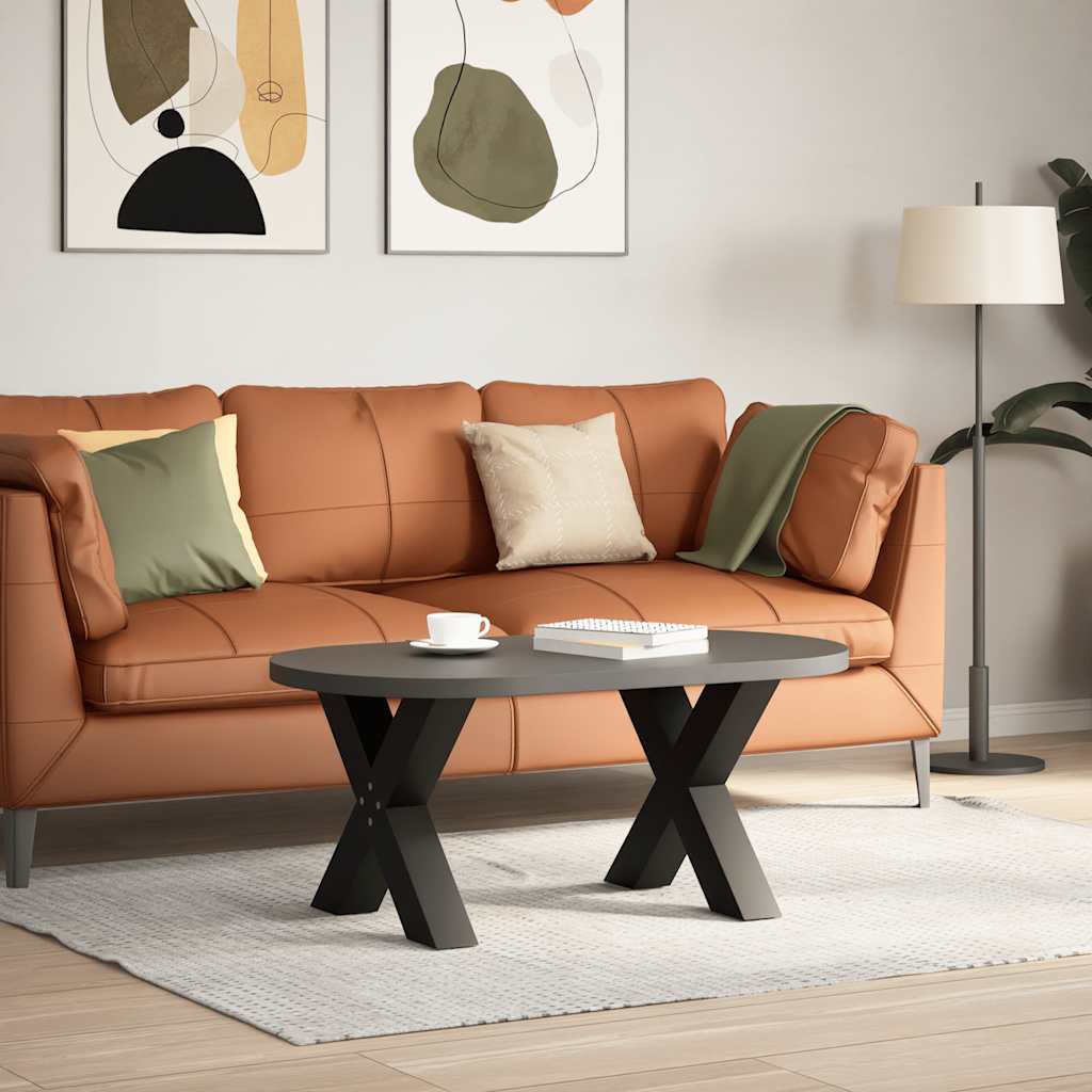 sofabordsben X-formet 2 stk. sort 50x(42-43) cm stål