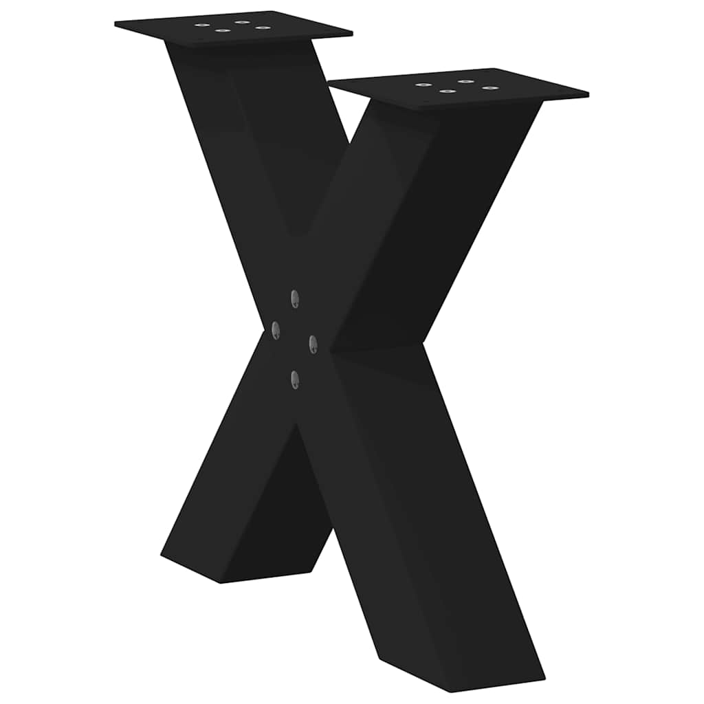 sofabordsben X-formet 2 stk. sort 50x(42-43) cm stål
