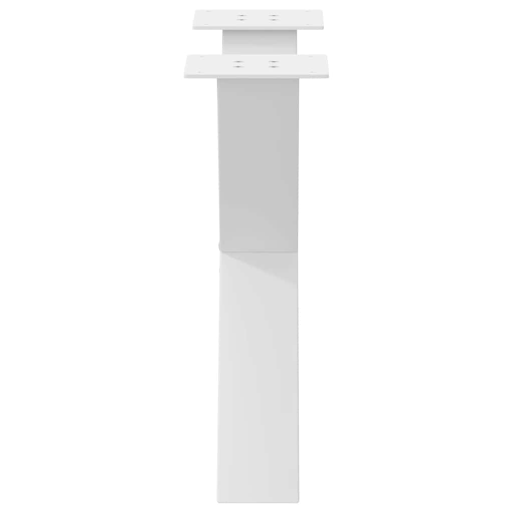 sofabordsben X-formet 2 stk. hvid 50x(42-43) cm stål