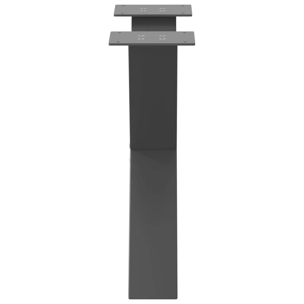 sofabordsben X-formet 2 stk. antracit 50x(42-43) cm stål