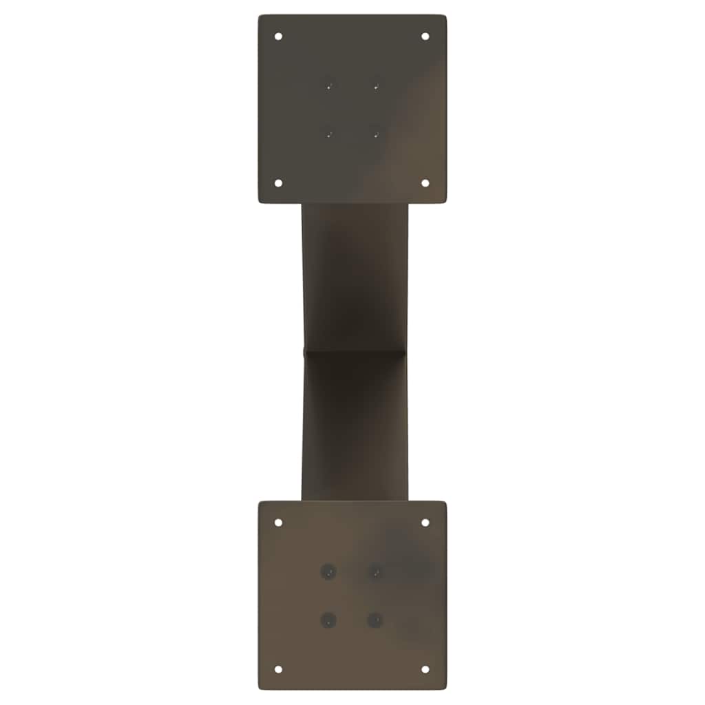 sofabordsben X-formet 2 stk. naturstål 50x(42-43) cm stål