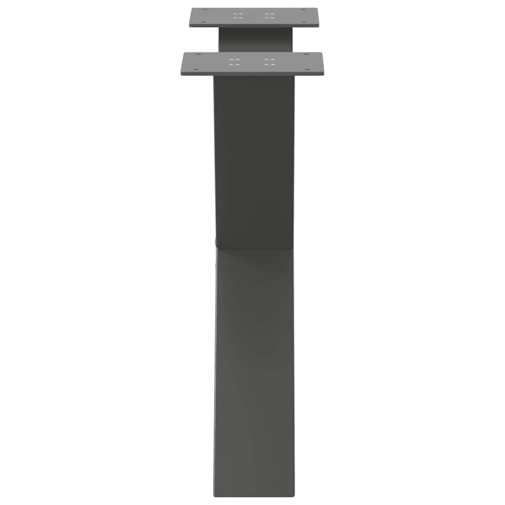 sofabordsben X-formet 2 stk. antracit 60 x (42-43) cm stål