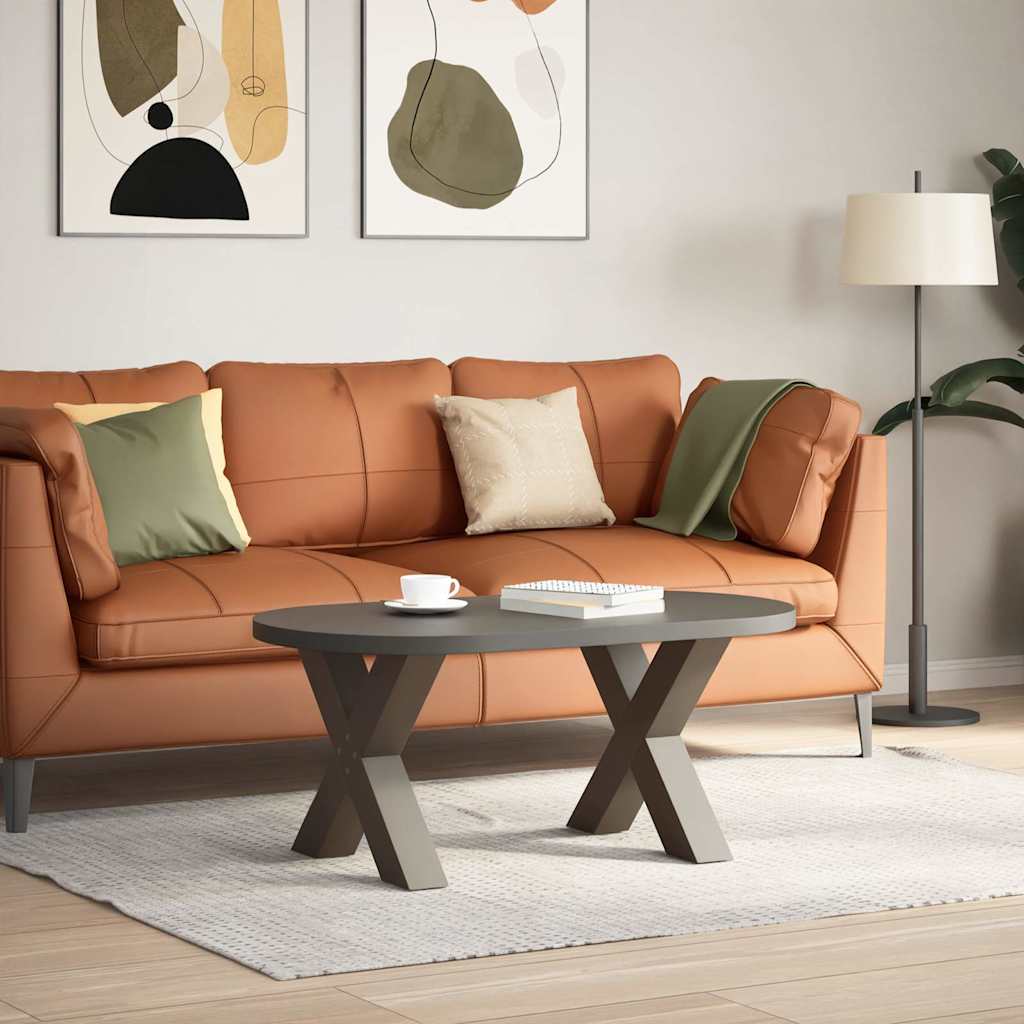 sofabordsben X-formet 2 stk. naturstål 60x(42-43) cm stål