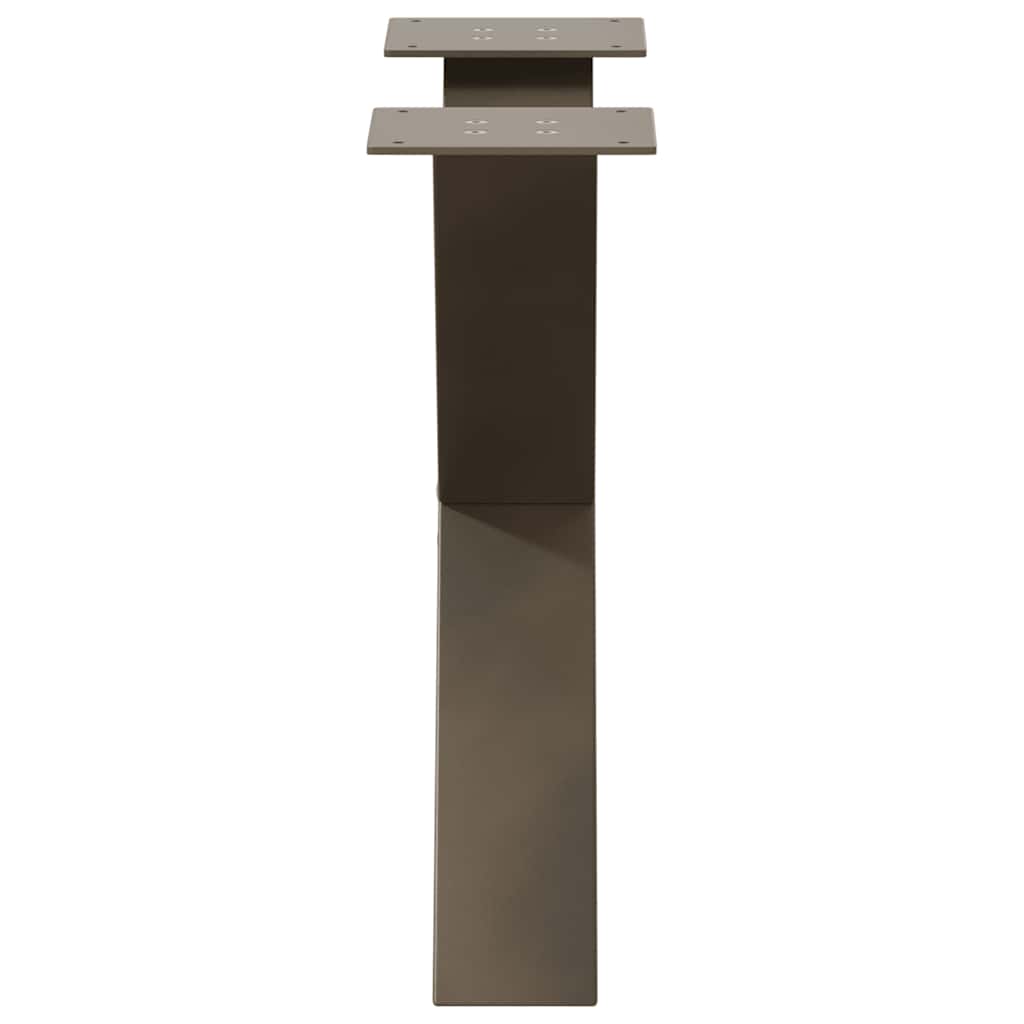 sofabordsben X-formet 2 stk. naturstål 60x(42-43) cm stål