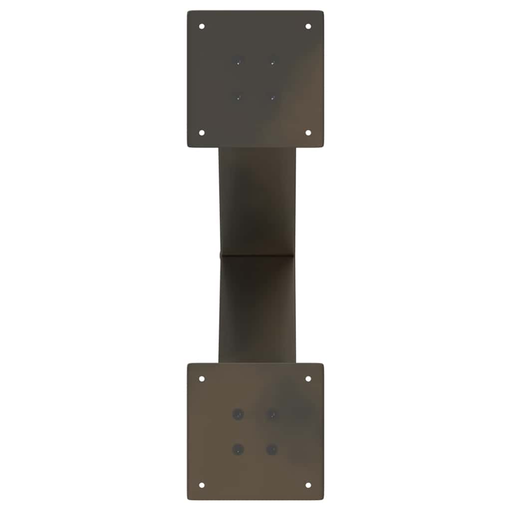 sofabordsben X-formet 2 stk. naturstål 60x(42-43) cm stål