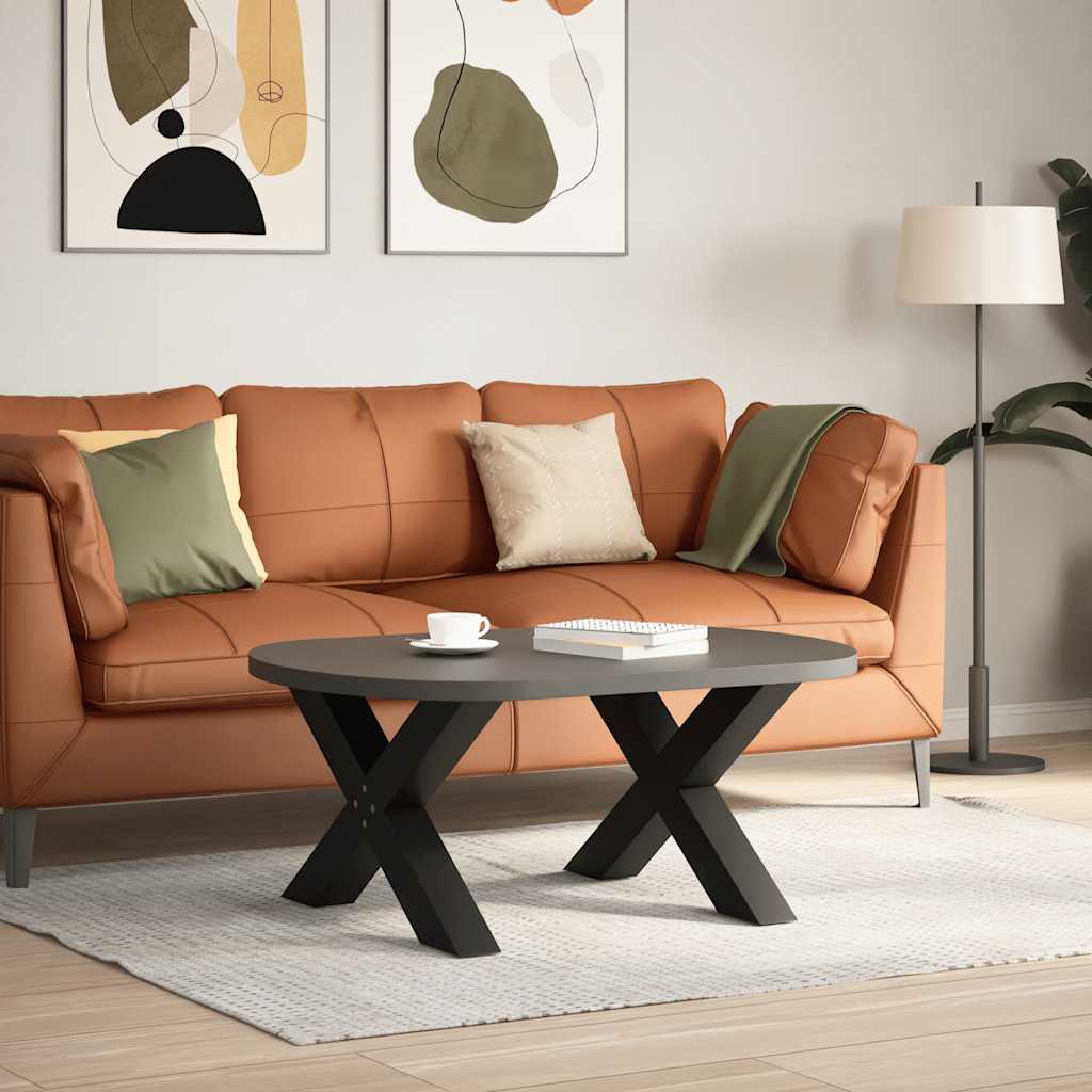 sofabordsben X-formet 2 stk. sort 70 x (42-43) cm stål
