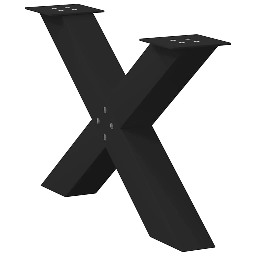 sofabordsben X-formet 2 stk. sort 70 x (42-43) cm stål