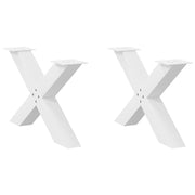 sofabordsben X-formet 2 stk. hvid 70 x (42-43) cm stål
