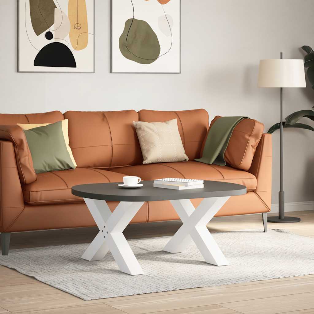 sofabordsben X-formet 2 stk. hvid 70 x (42-43) cm stål
