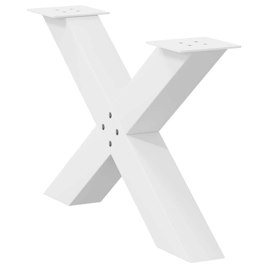 sofabordsben X-formet 2 stk. hvid 70 x (42-43) cm stål