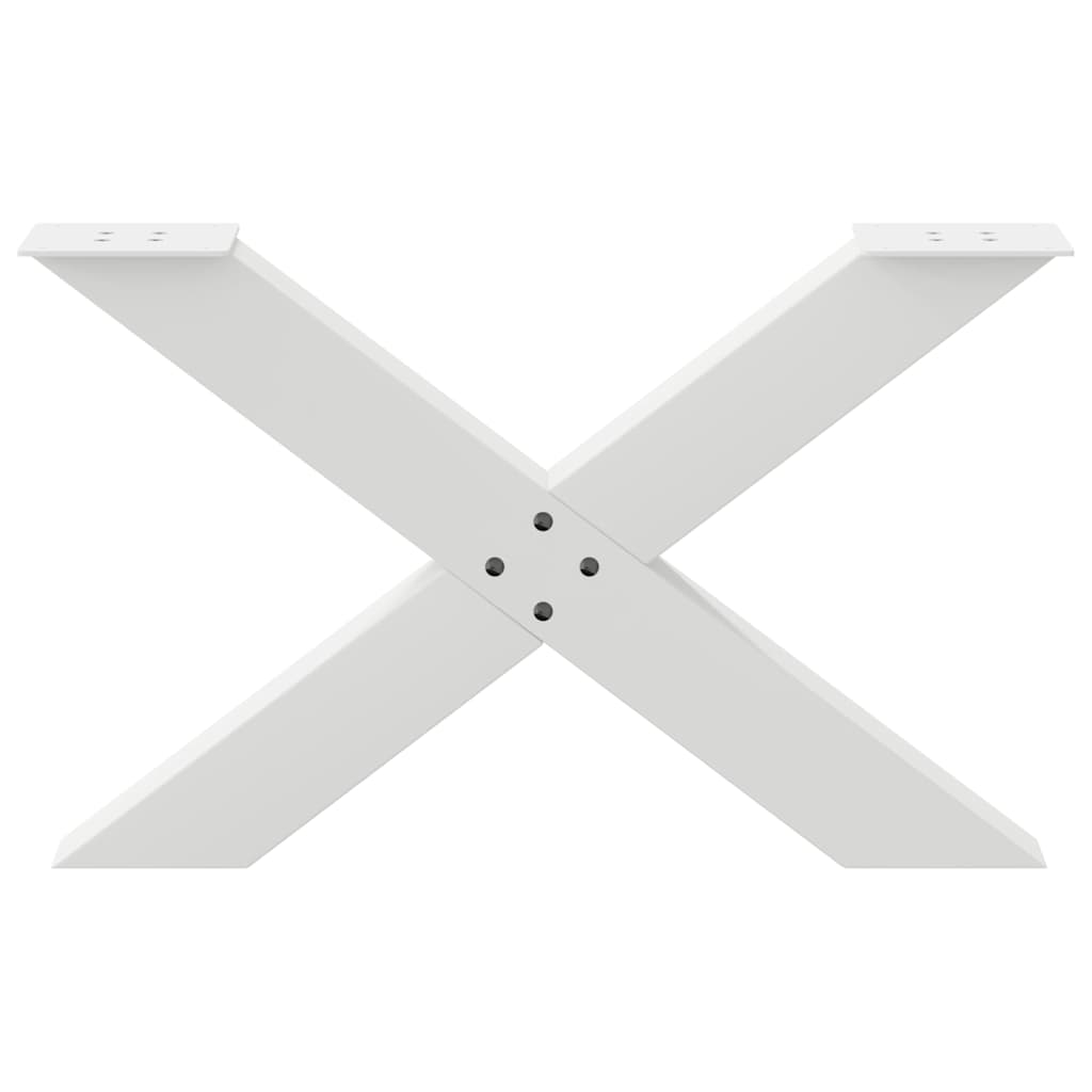 sofabordsben X-formet 2 stk. hvid 70 x (42-43) cm stål