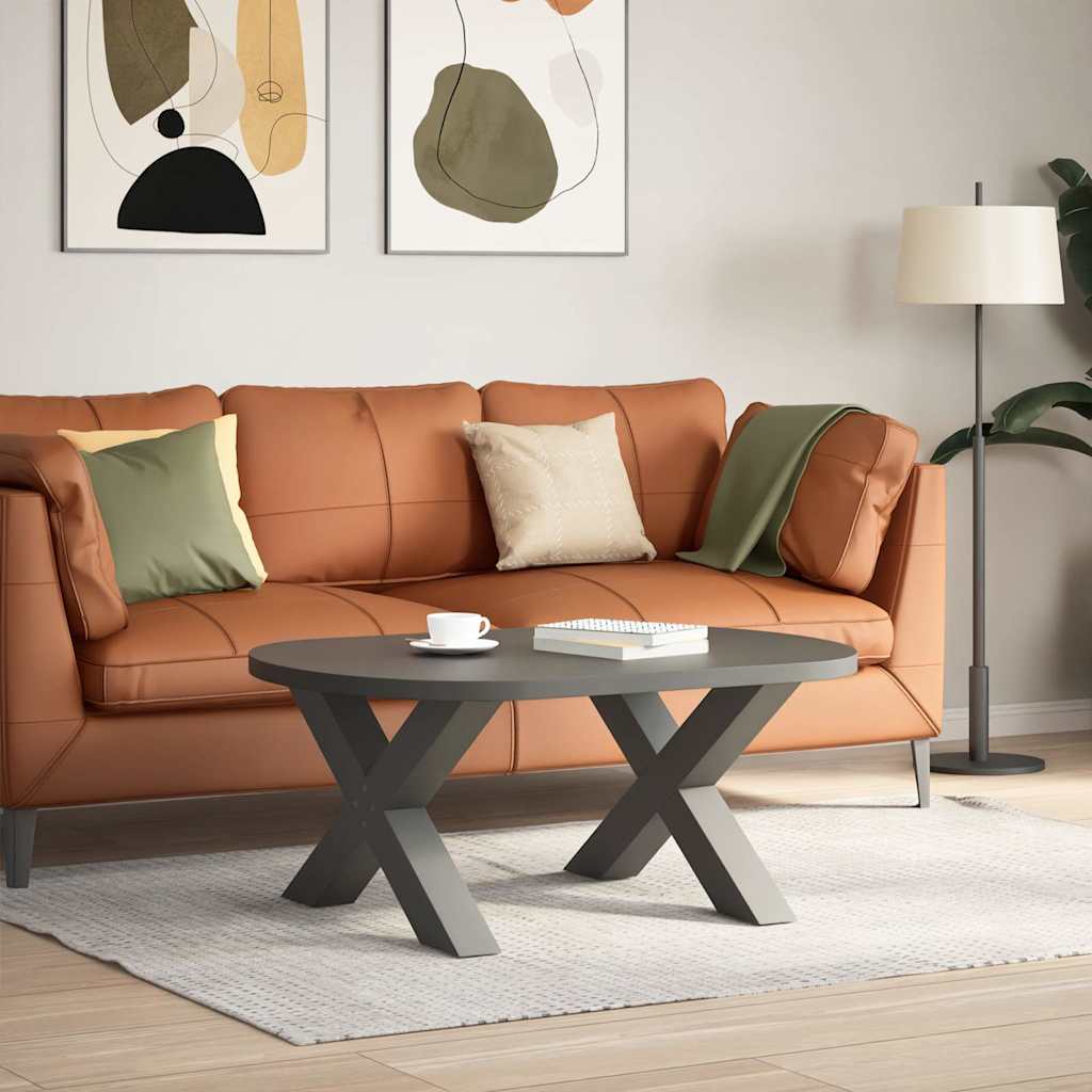 sofabordsben X-formet 2 stk. antracit 70 x (42-43) cm stål
