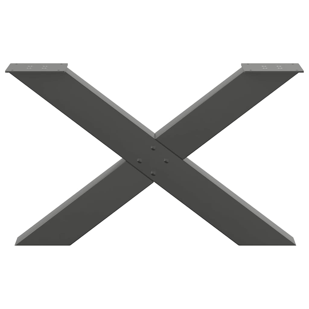 sofabordsben X-formet 2 stk. antracit 70 x (42-43) cm stål