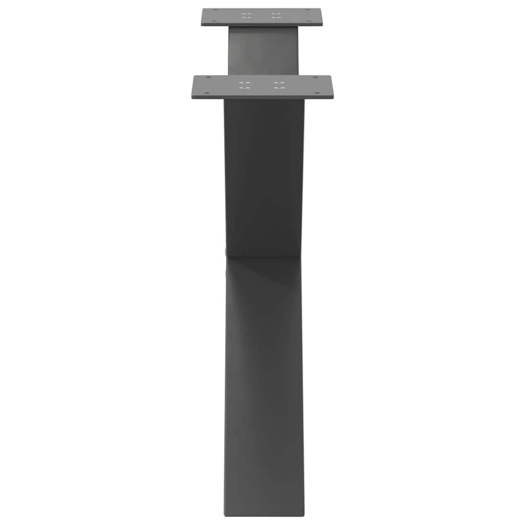 sofabordsben X-formet 2 stk. antracit 70 x (42-43) cm stål