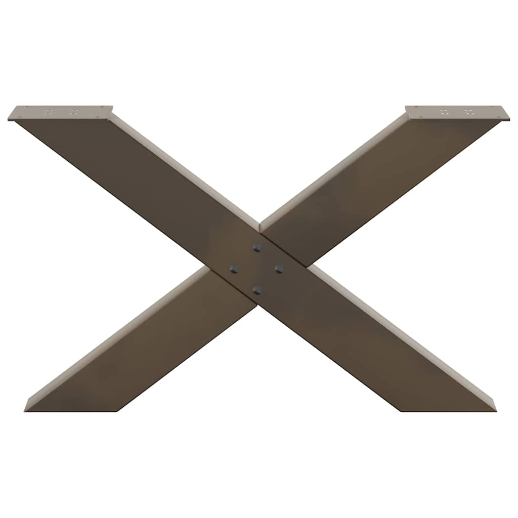 sofabordsben X-formet 2 stk. naturstål 70 x (42-43) cm stål