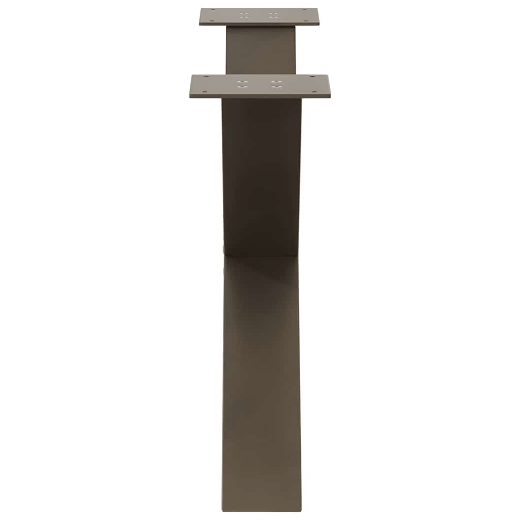 sofabordsben X-formet 2 stk. naturstål 70 x (42-43) cm stål