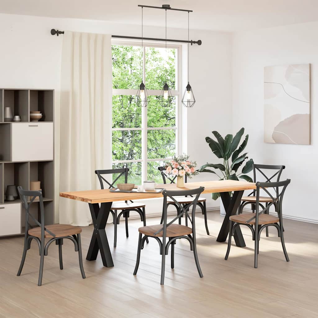 spisebordsben X-formet 2 stk. sort 50x(72-73) cm stål