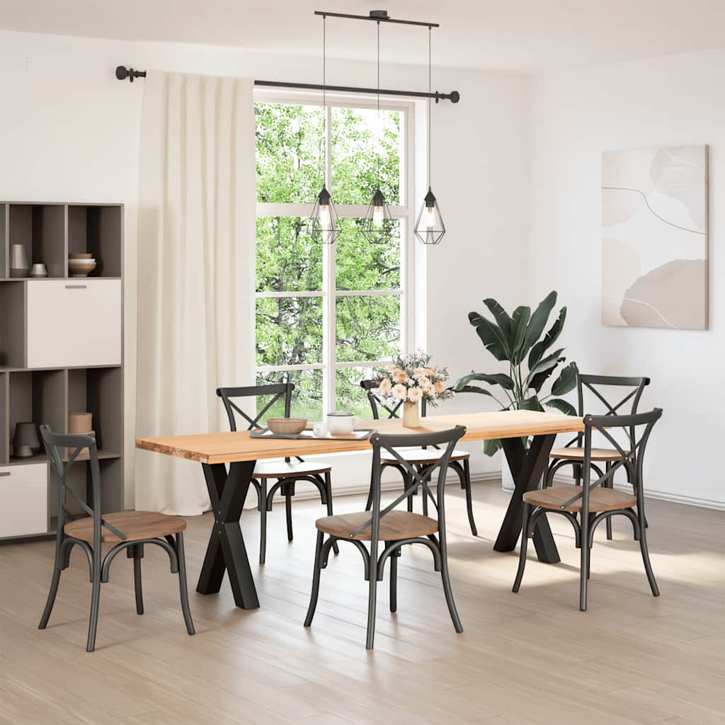 spisebordsben X-formet 2 stk. sort 60 x (72-73) cm stål