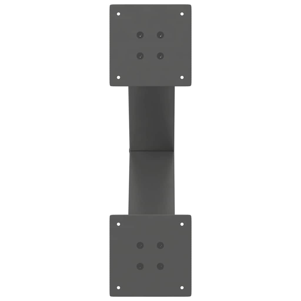 spisebordsben X-formet 2 stk. antracit 60 x (72-73) cm stål