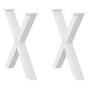 spisebordsben X-formet 2 stk. hvid 70 x (72-73) cm stål