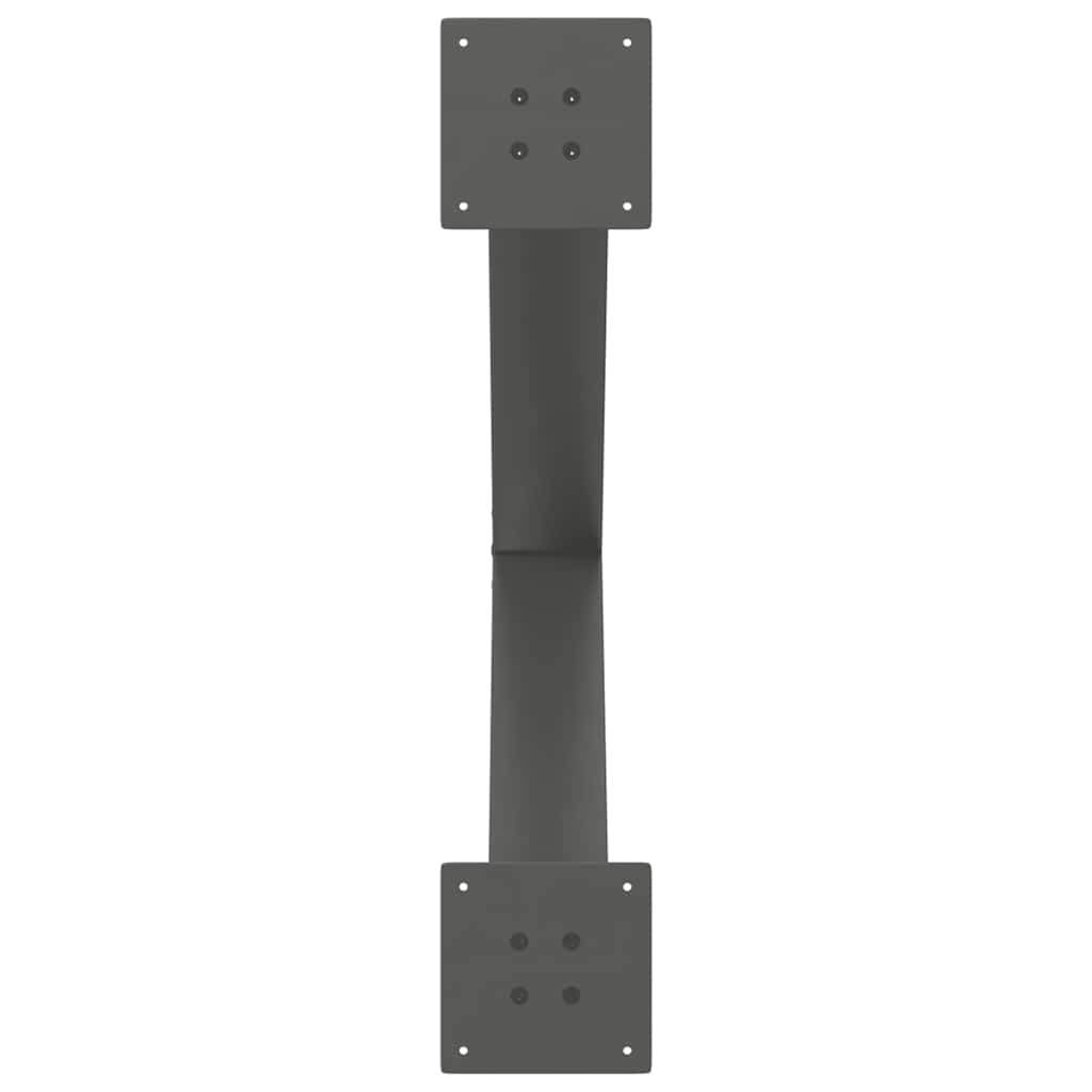 spisebordsben X-formet 2 stk. antracit 70 x (72-73) cm stål