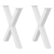 spisebordsben X-formet 2 stk. hvid 80x(72-73) cm stål