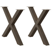 spisebordsben X-formet 2 stk. naturstål 90x(72-73) cm stål