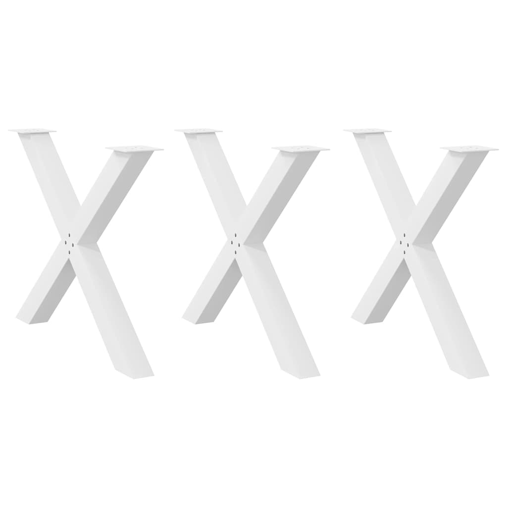 spisebordsben X-formet 3 stk. hvid 90 x (72-73) cm stål