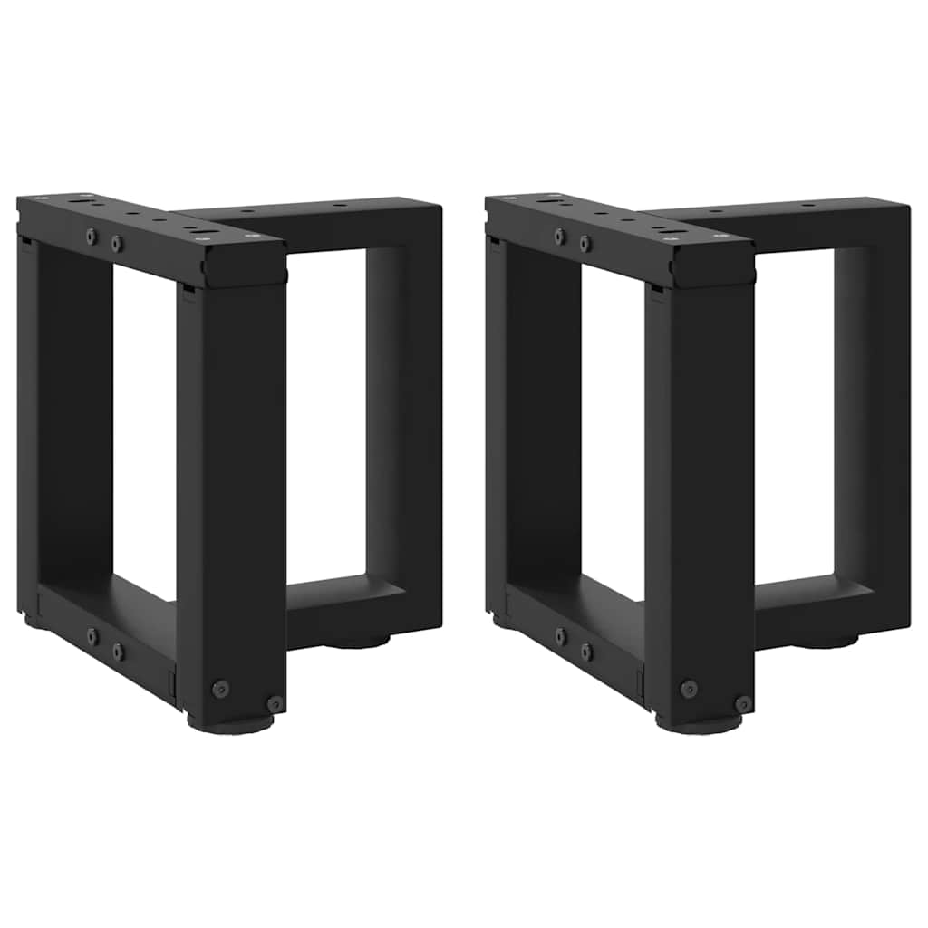sofabordsben T-formet 2 stk. sort 30x25x(30-31) cm stål