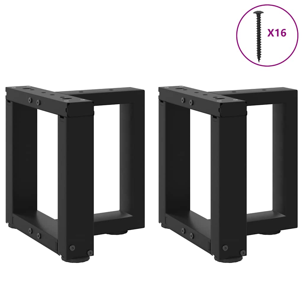 sofabordsben T-formet 2 stk. sort 30x25x(30-31) cm stål