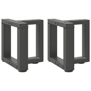 sofabordsben T-formet 2 stk. antracit 30x25x(30-31) cm stål