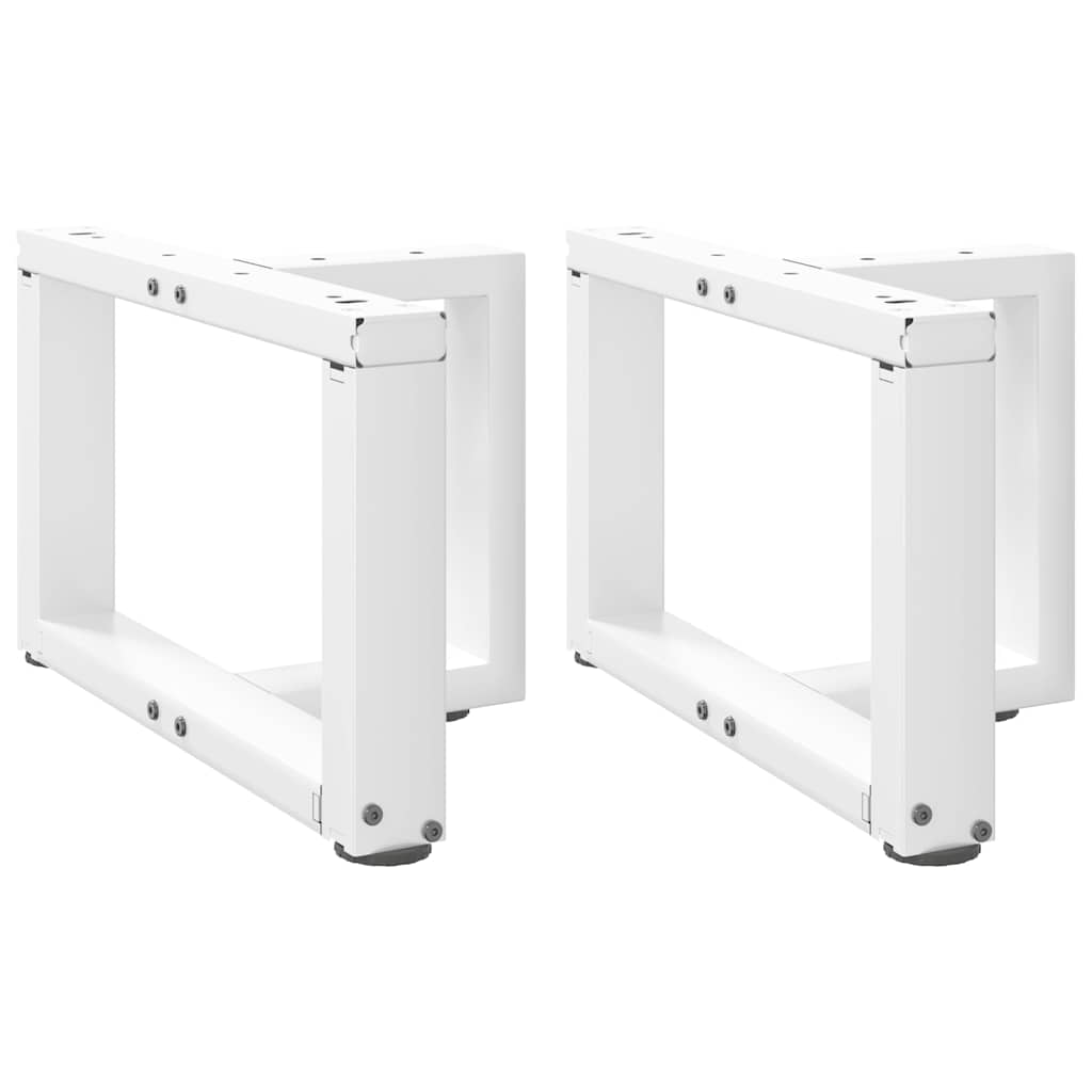 sofabordsben T-formet 2 stk. hvid 40x25x(30-31) cm stål