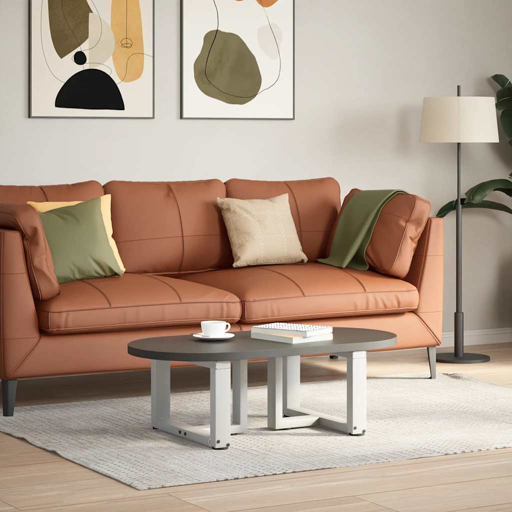 sofabordsben T-formet 2 stk. hvid 40x25x(30-31) cm stål