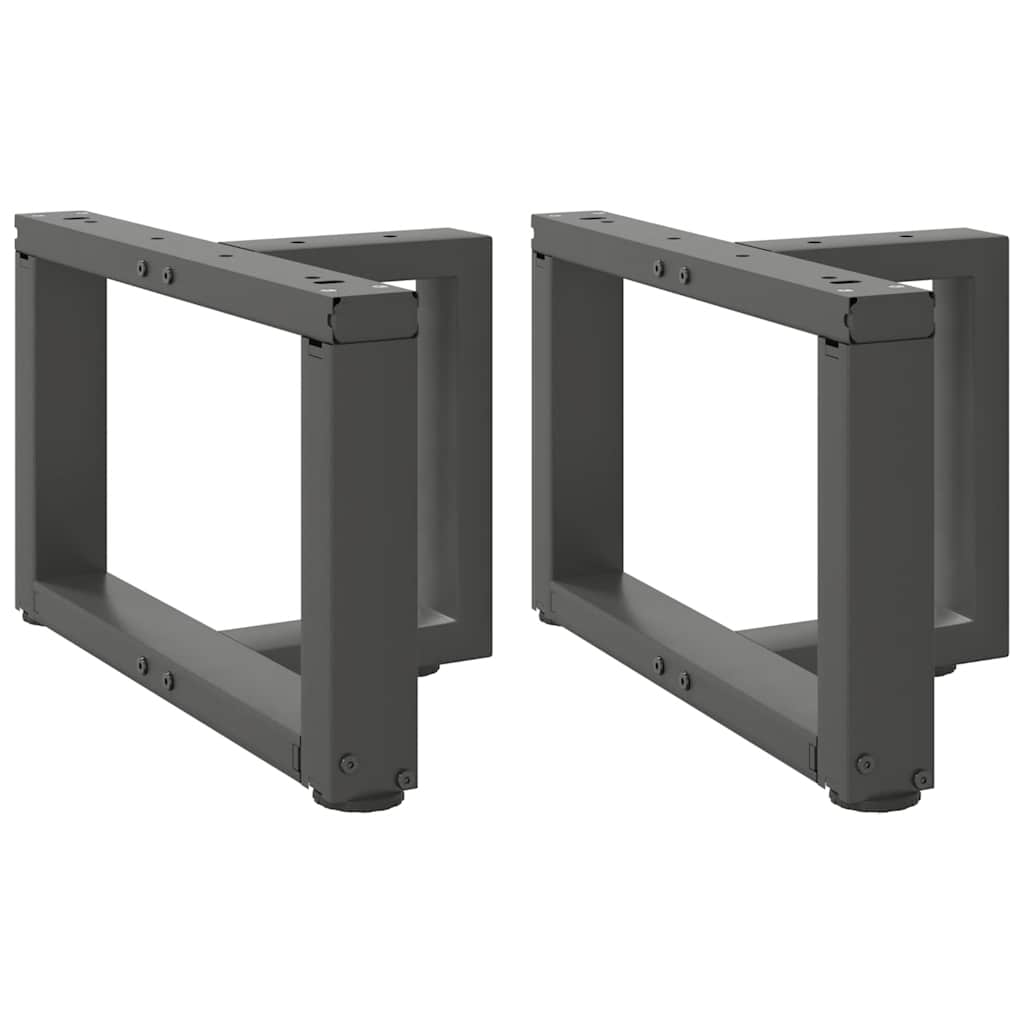 sofabordsben T-formet 2 stk. antracit 40x25x(30-31) cm stål