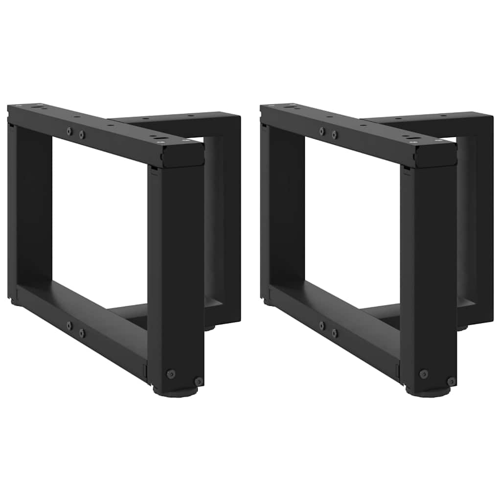 sofabordsben T-formet 2 stk. sort 50x25x(30-31) cm stål